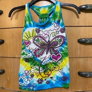 Lip gloss brand girls tank top.  Tie die!  Size 8-10